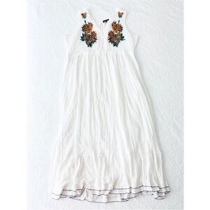 Lulu's White Maxi Dress with Floral Embroidery 1X